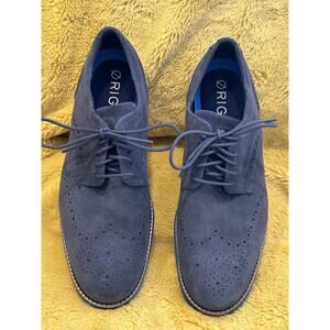 Cole Haan LunarGrand Wingtip Oxford Shoes Blue Suede Men’s Size 8.5 Casual Dress